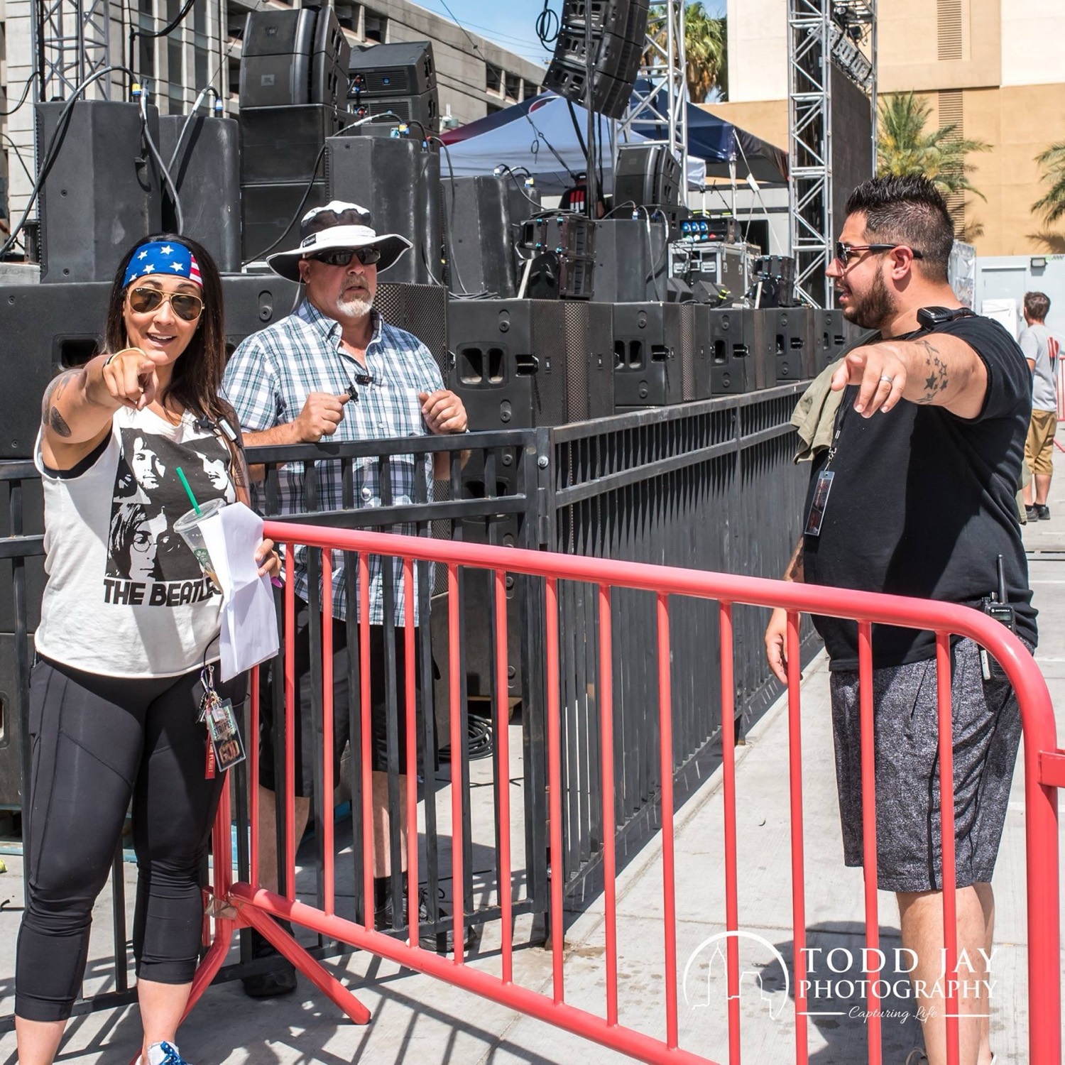 Event team on site at a festival barricade